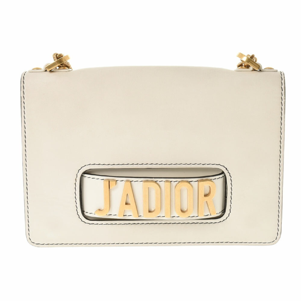 CHRISTIAN DIOR JADIOR Chain White Calfskin Shoulder Bag